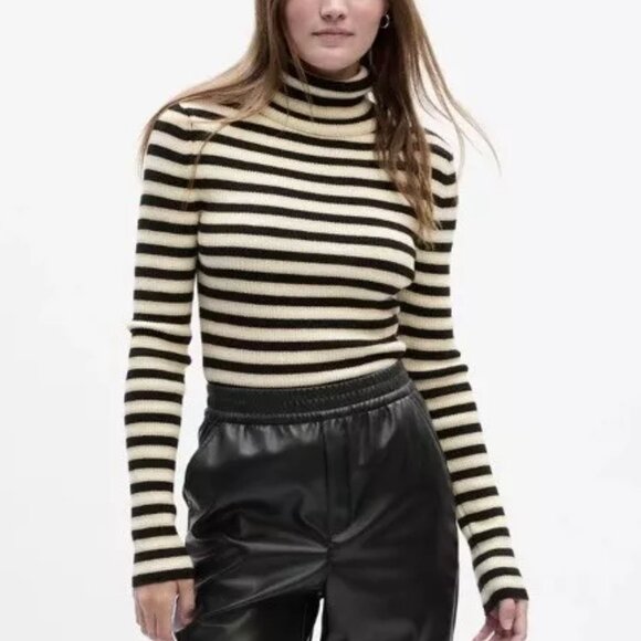 GAP Striped Ribbed Turtleneck Sweater/NWT/XXL - Picture 1 of 13